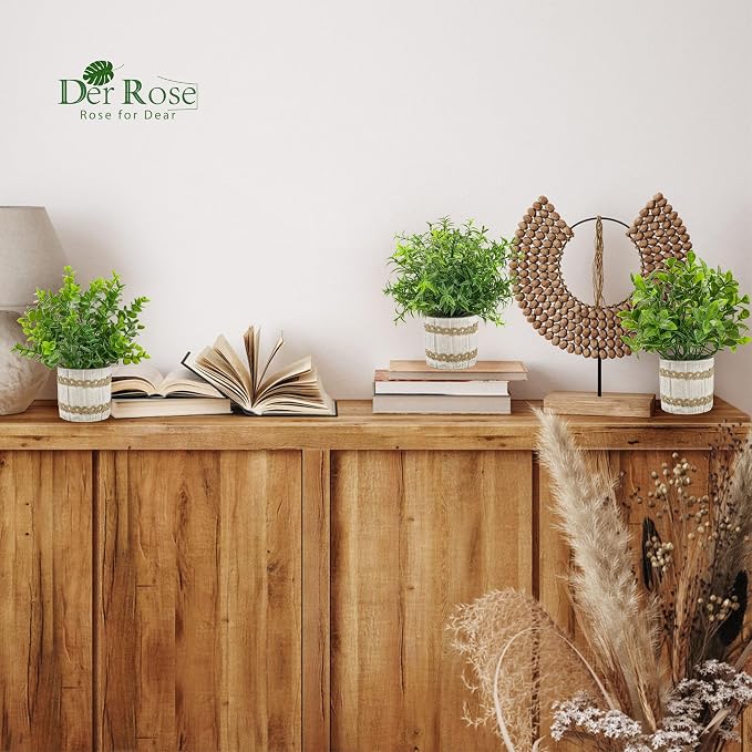 Der Rose 4 Pack Small Fake Plants Indoor Mini Artificial Plants - Image 5