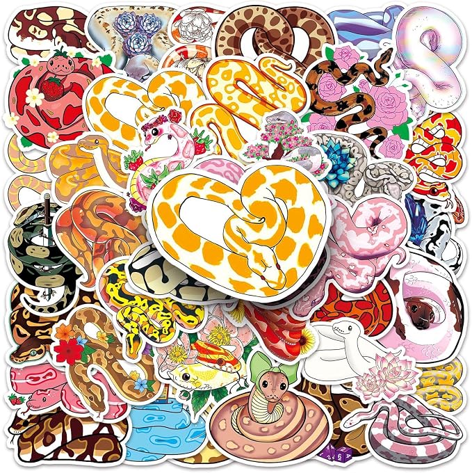 50Pcs Snake Stickers, Waterproof Vinyl Cute Reptile Stickers - Image 6