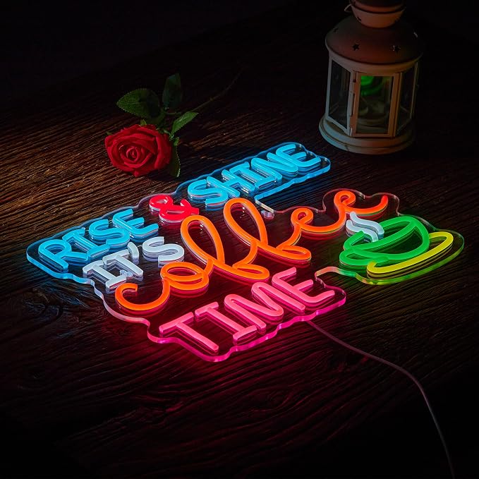 Coffee Bar Sign Rise Shine It's Coffee Time Neon Signs - Image 6
