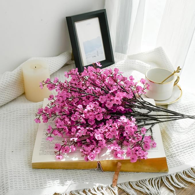 Mandy's 6 Bundles Artificial Lavender Baby’s Breath Flowers | 18.5 Inch Silk - Image 3