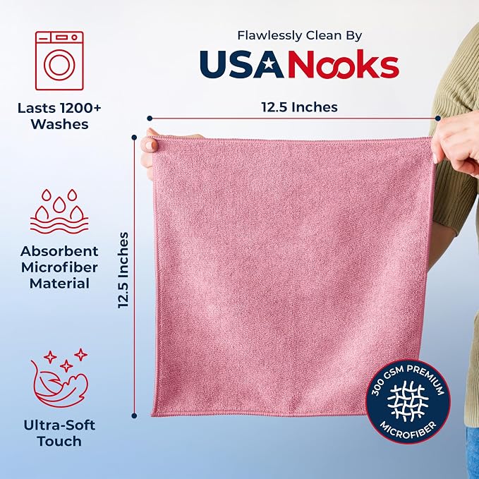 USANOOKS Premium 300GSM Microfiber Cleaning Cloth - Image 2