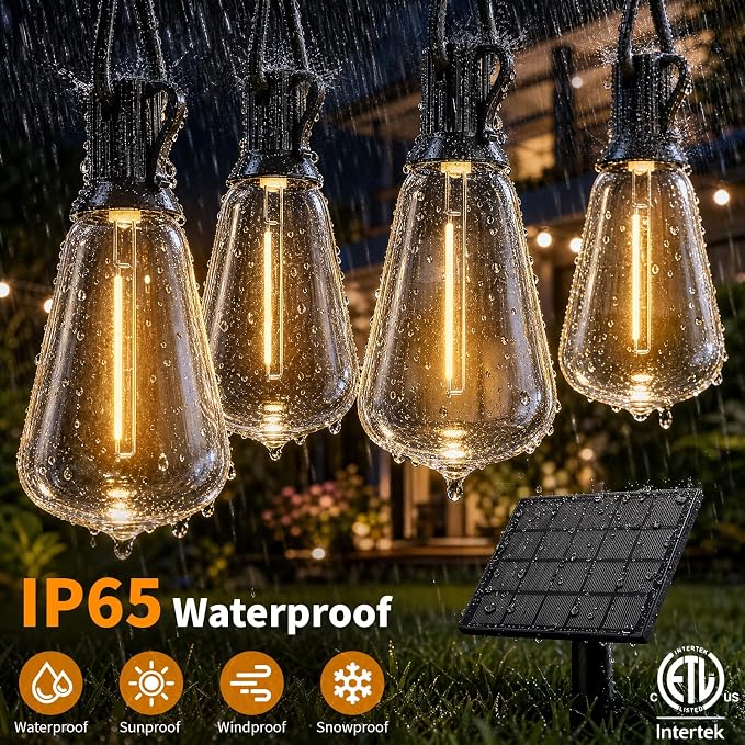Hotsonic Solar Outdoor String Lights Waterproof, 50FT Remote Control LED - Image 4