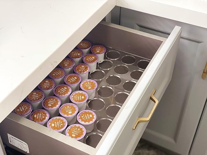 IEEK 2 Pack of 35 Slots Flat Countertop Coffee Pod Holder K Cup Organizer Tray - Image 4