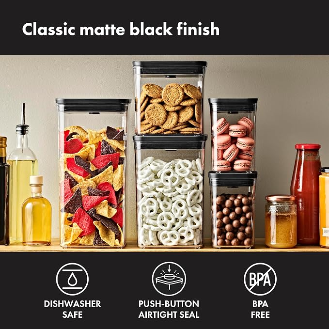 OXO Good Grips POP Container — Big Square Medium — 4.4 Qt /4.2 L — Matte Black - Image 2
