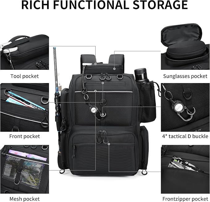 Rabjen Fishing Tackle Backpack - Image 2