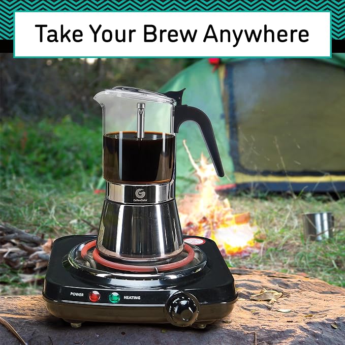 Coffee Gator 4 Cup Moka Pot, 6.7oz Stovetop Espresso Maker - Image 10