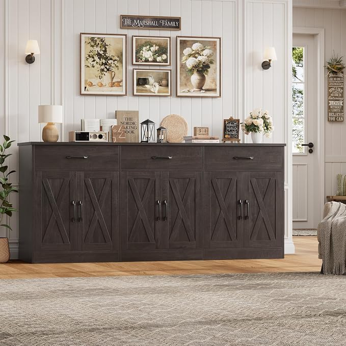 HOSTACK 71" Large Sideboard Buffet Cabinet - Image 6
