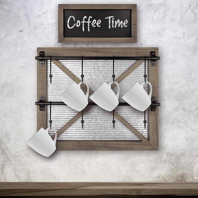 Autumn Alley Rustic Farmhouse Mug Rack Wall Mounted - Image 3