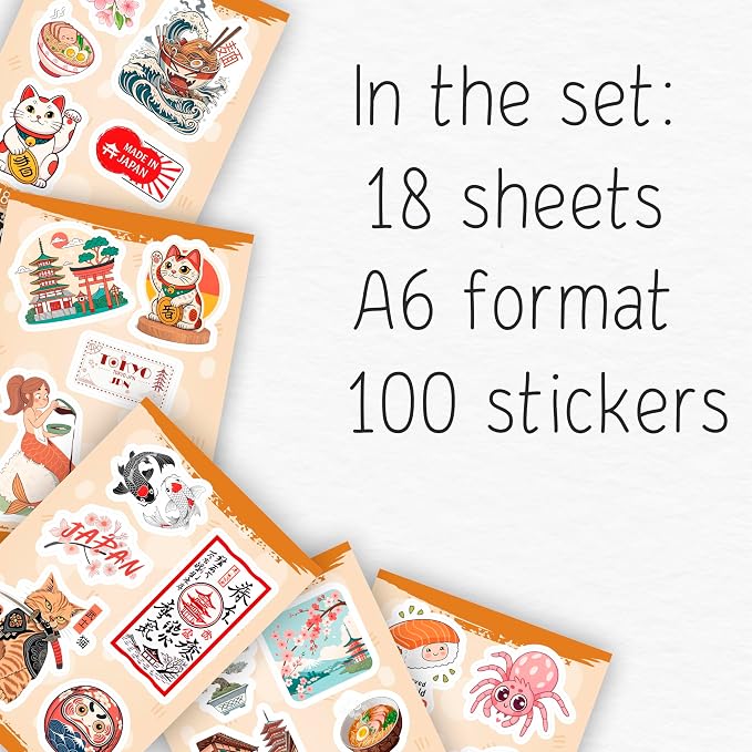 100Pcs Japanese Stickers, Japan Stickers - Image 2