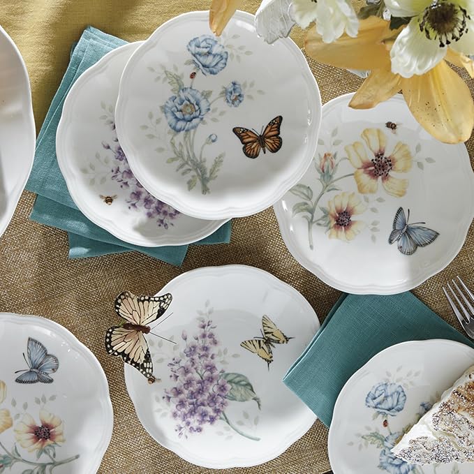 Lenox Dinnerware Set, Butterfly Meadow 6-Piece Tidbit Plate Set, Service - Image 5
