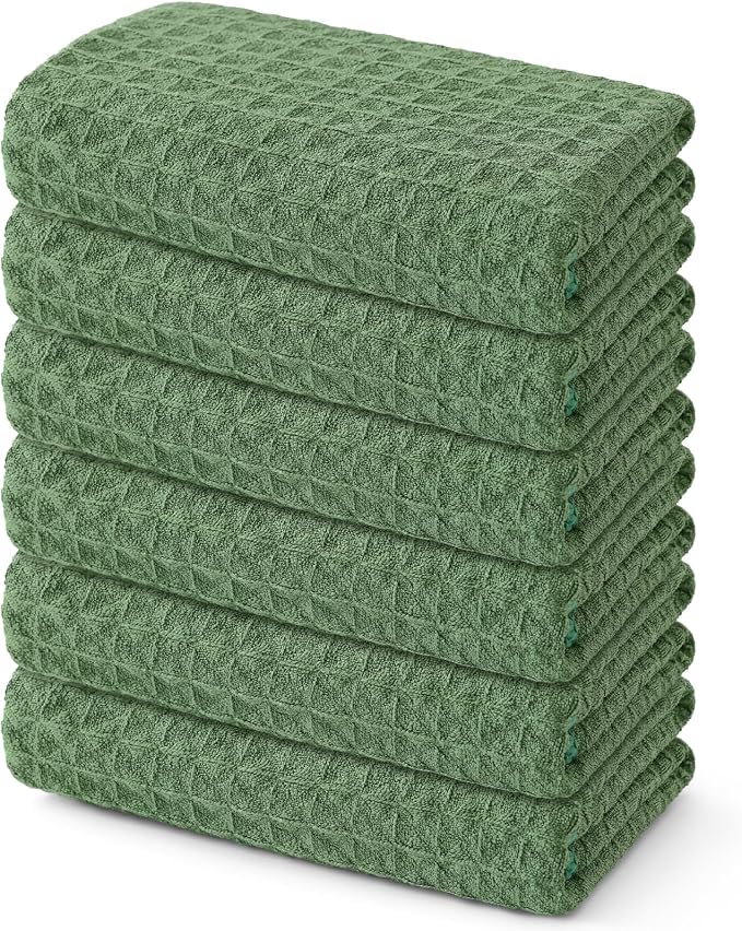 Homaxy Microfiber Waffle Weave Kitchen Towels, 16 x 28 Inch Ultra Absorbent and by Homaxy