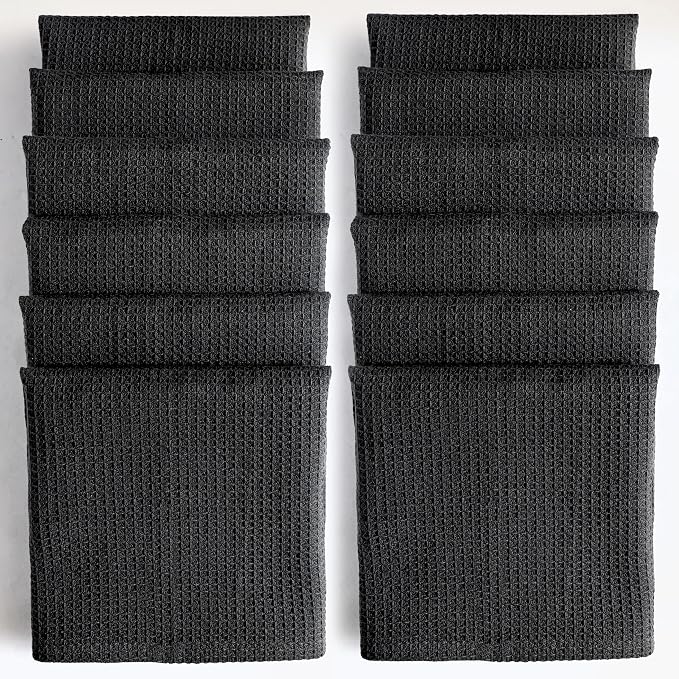 Dark Gray Cotton Cleaning Rags For Housekeeping - Image 3