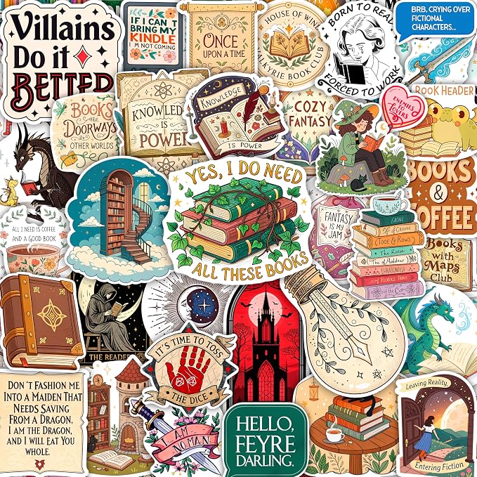 100Pcs Fantasy Book Stickers for Kindle Adult by BulbaCraft