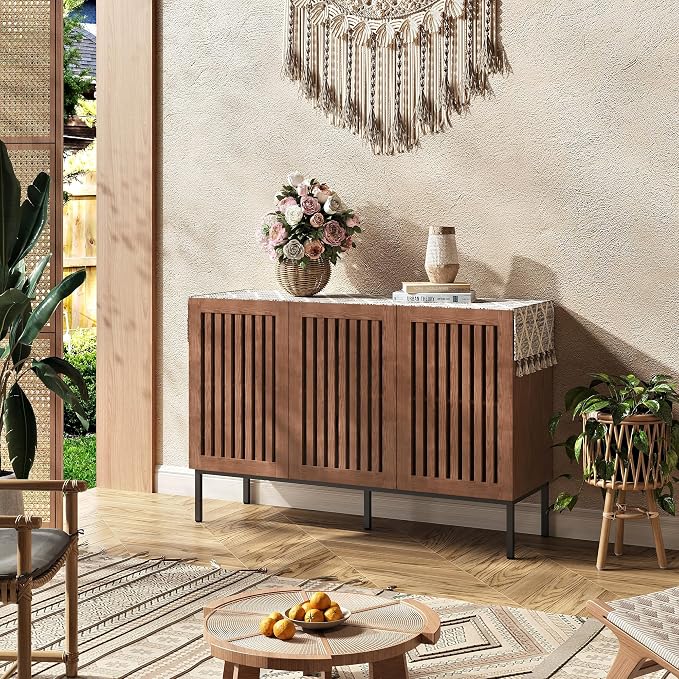 BVIUNTWO Buffet Cabinet, Modern Credenza Storage Cabinet - Image 5