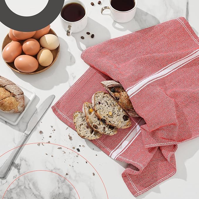 Zeppoli Classic 15 Pack 100% Natural Cotton Kitchen Towel Set, Reusable Wash - Image 7